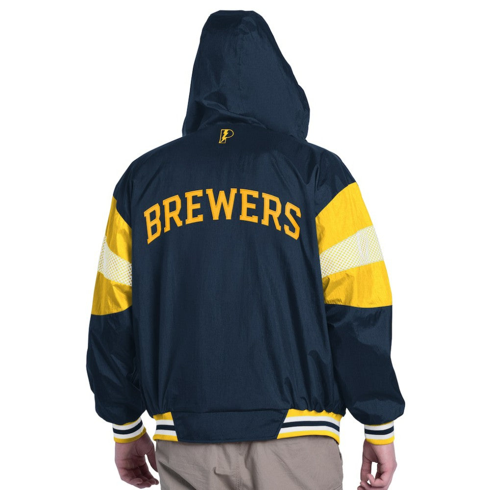 Milwaukee Brewers Pro Player Legacy Lightweight Full-Zip Hooded Jacket for sale