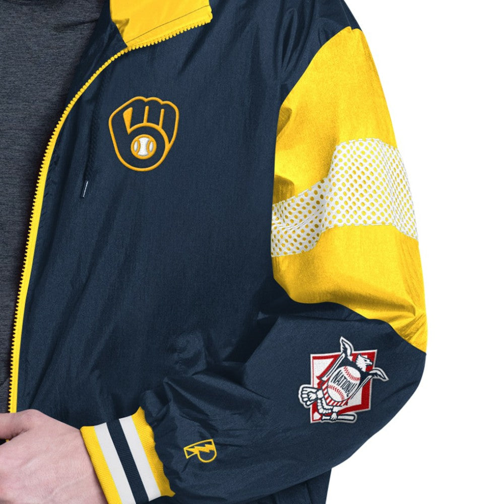 Milwaukee Brewers Pro Player Legacy Lightweight Full-Zip Hooded Jacket for sale