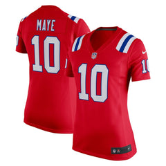 Drake Maye New England Patriots Women's Alternate Game Jersey Red - Nike