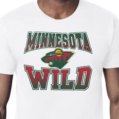 Minnesota Wild - Starter Comic Style Team Graphic T-Shirt White