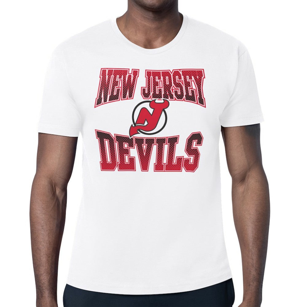 New Jersey Devils - Starter Comic Style Team Graphic T-Shirt White