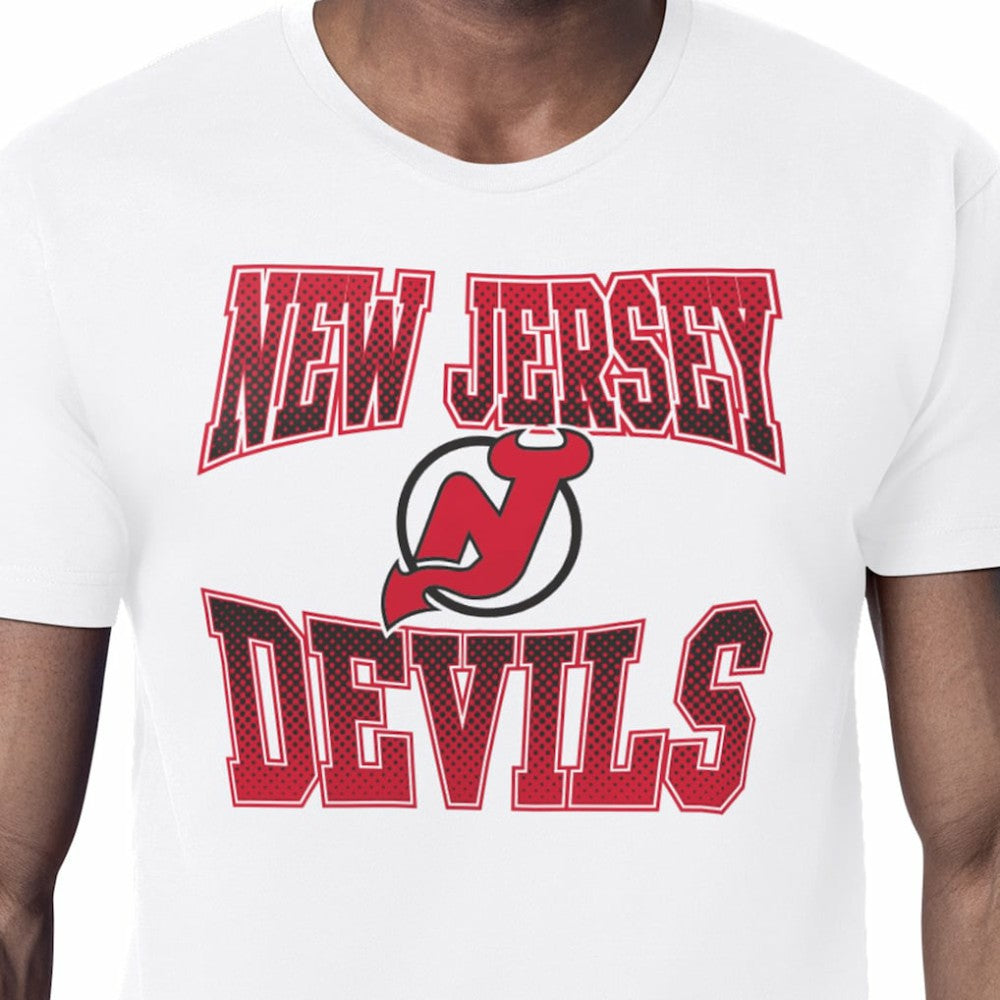 New Jersey Devils - Starter Comic Style Team Graphic T-Shirt White