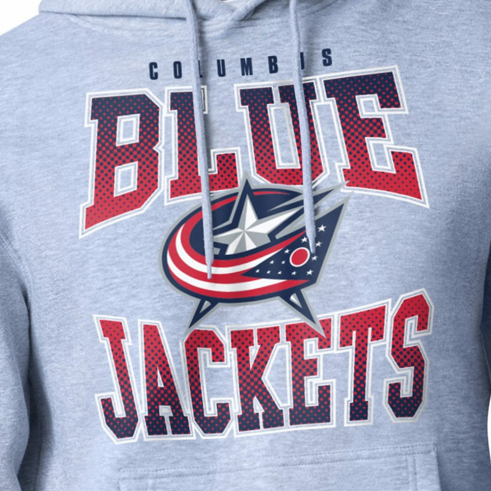 Columbus Blue Jackets - Starter Comic Style Team Graphic Hoodie Gray