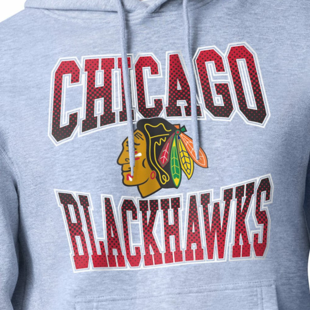 Chicago Blackhawks Starter Comic Style Team Graphic Hoodie Gray
