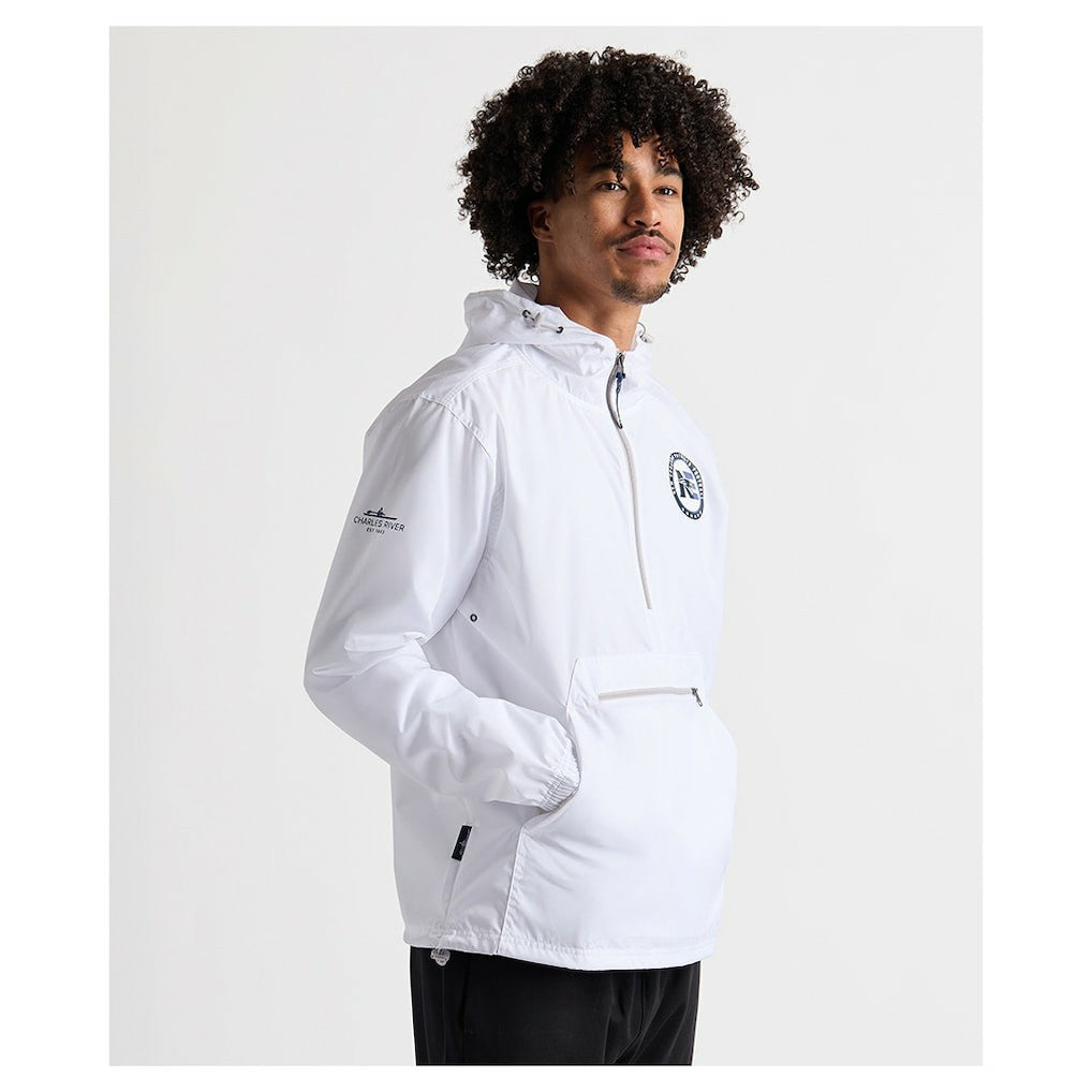 Charles River x New England Patriots Pack-N-Go Half-Zip Hoodie White - NFL
