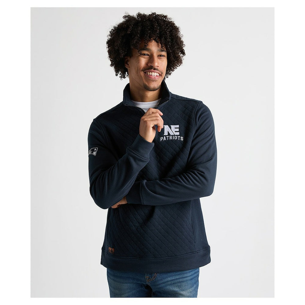 Charles River x New England Patriots Franconia Quilted Quarter-Zip Sweatshirt Navy - NFL