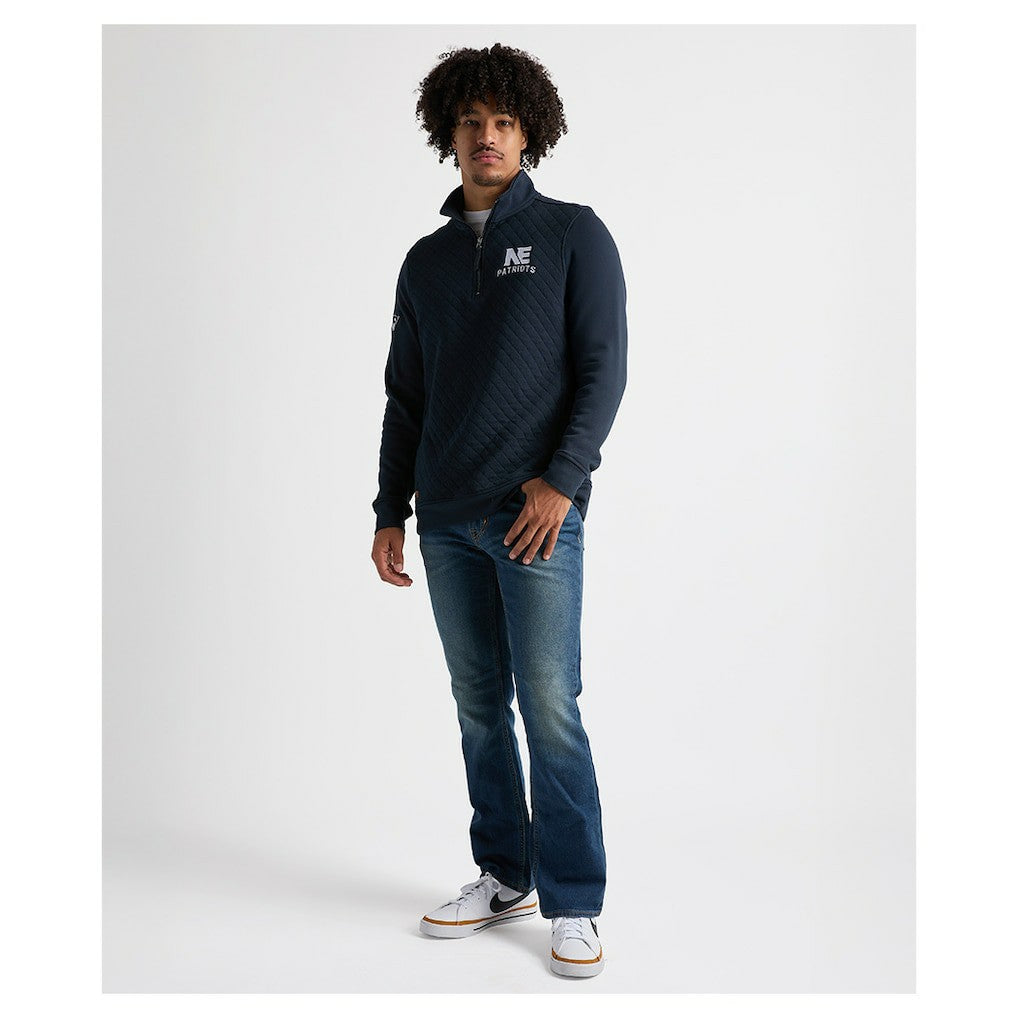 Charles River x New England Patriots Franconia Quilted Quarter-Zip Sweatshirt Navy - NFL