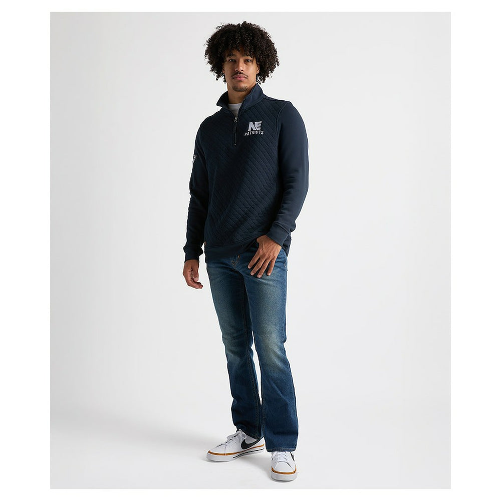 Charles River x New England Patriots Franconia Quilted Quarter-Zip Sweatshirt Navy - NFL