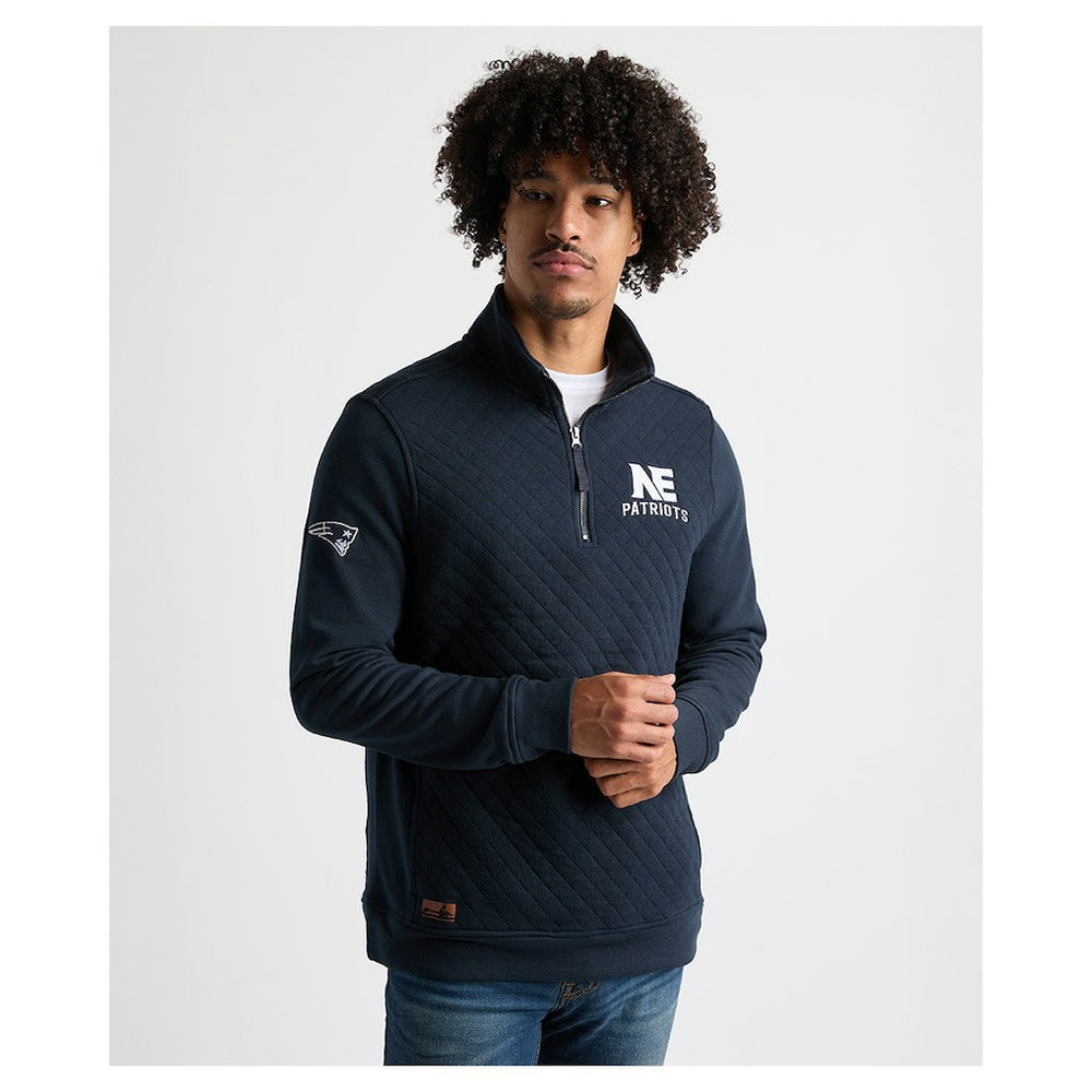 Charles River x New England Patriots Franconia Quilted Quarter-Zip Sweatshirt Navy - NFL