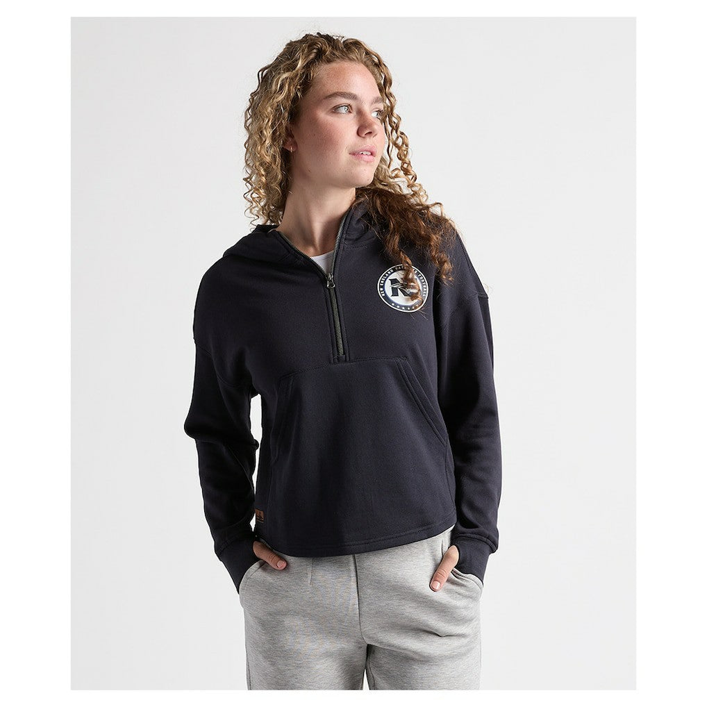 Charles River x New England Patriots Women's Willow Fleece Quarter-Zip Hoodie Navy - NFL