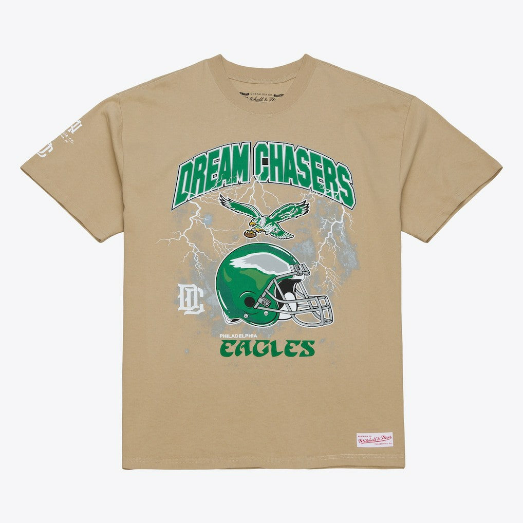 Philadelphia Eagles Dream Chasers Rings T-Shirt Khaki - Mitchell & Ness