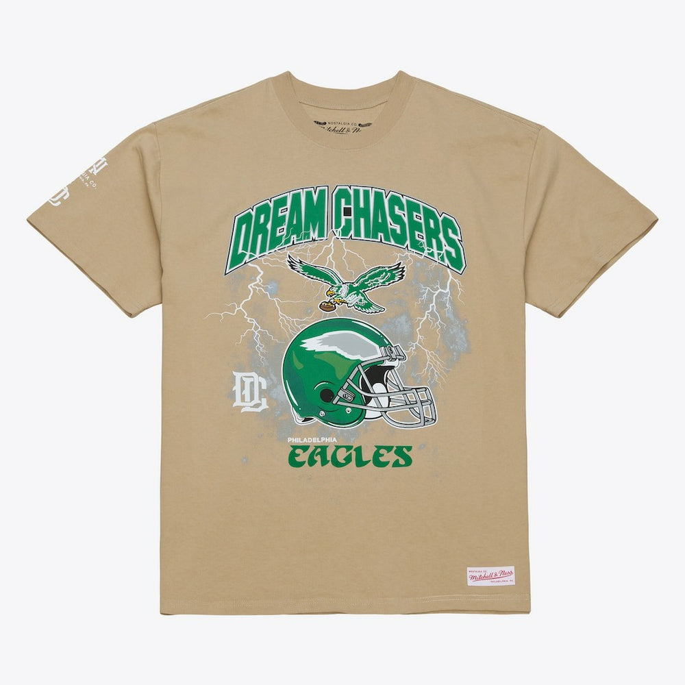 Philadelphia Eagles Dream Chasers Rings T-Shirt Khaki - Mitchell & Ness