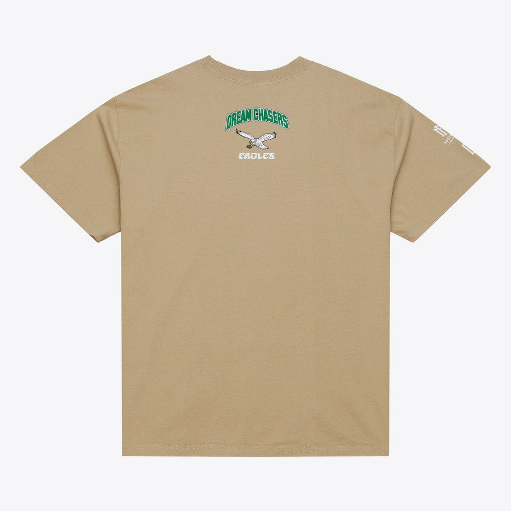 Philadelphia Eagles Dream Chasers Rings T-Shirt Khaki - Mitchell & Ness