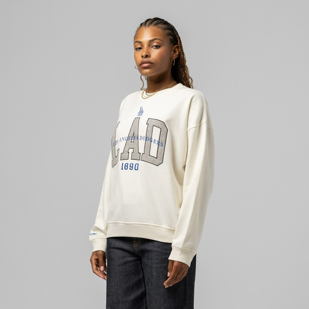 Los Angeles Dodgers Mitchell & Ness Women's Premium Crewneck Sweatshirt On Sale