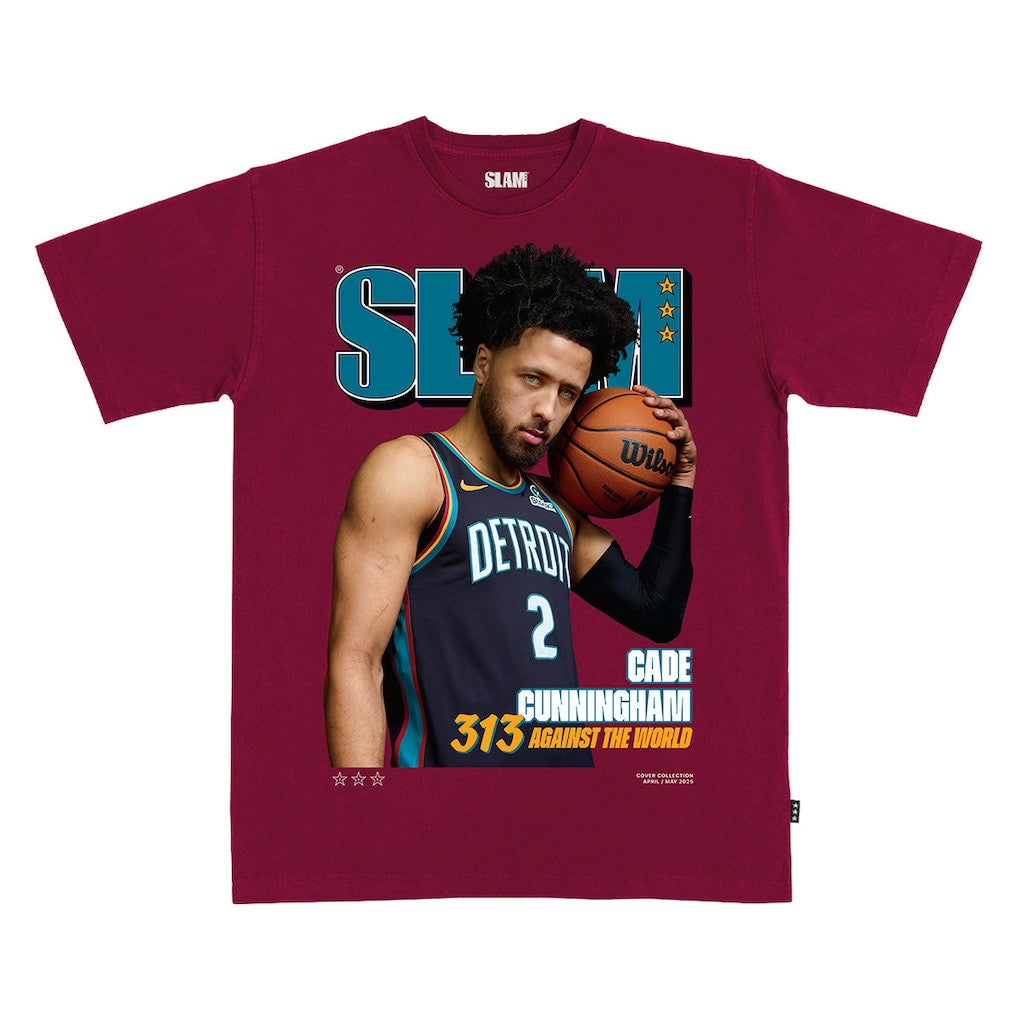NBA - Cade Cunningham Detroit Pistons SLAM Unisex Cover T-Shirt - Maroon