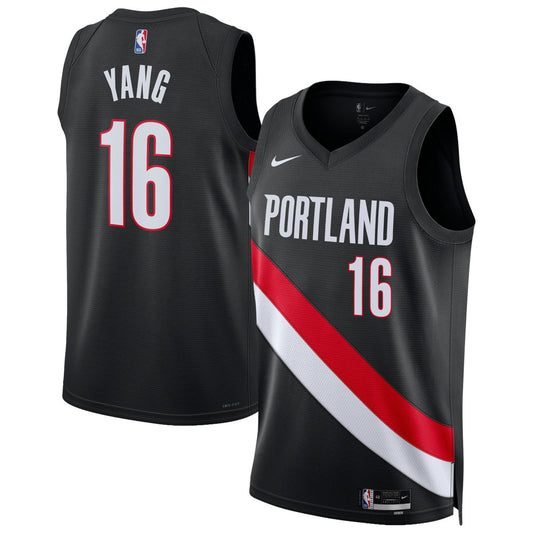 Yang Hansen Portland Trail Blazers Unisex Swingman Jersey - Icon Edition - Black | NBA Jerseys