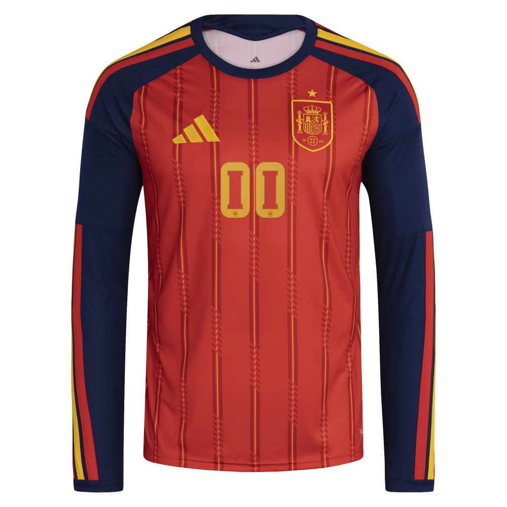 Adidas Spain National Team FIFA x World Cup 2026 Home Replica Long Sleeve Custom Jerseys - Red