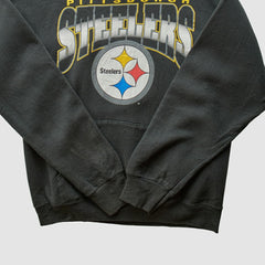 Pittsburgh Steelers 90s Hooded Pullover Sweatshirt Black Vintage - Fanatics