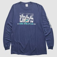Miami Dolphins 2000s Long Sleeve T-shirt Navy Vintage - Fanatics