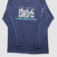 Miami Dolphins 2000s Long Sleeve T-shirt Navy Vintage - Fanatics
