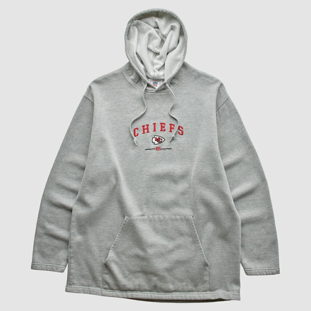 Kansas City Chiefs NFL 2000s Hooded Pullover Sweatshirt Heather Gray Vintage - Fanatics