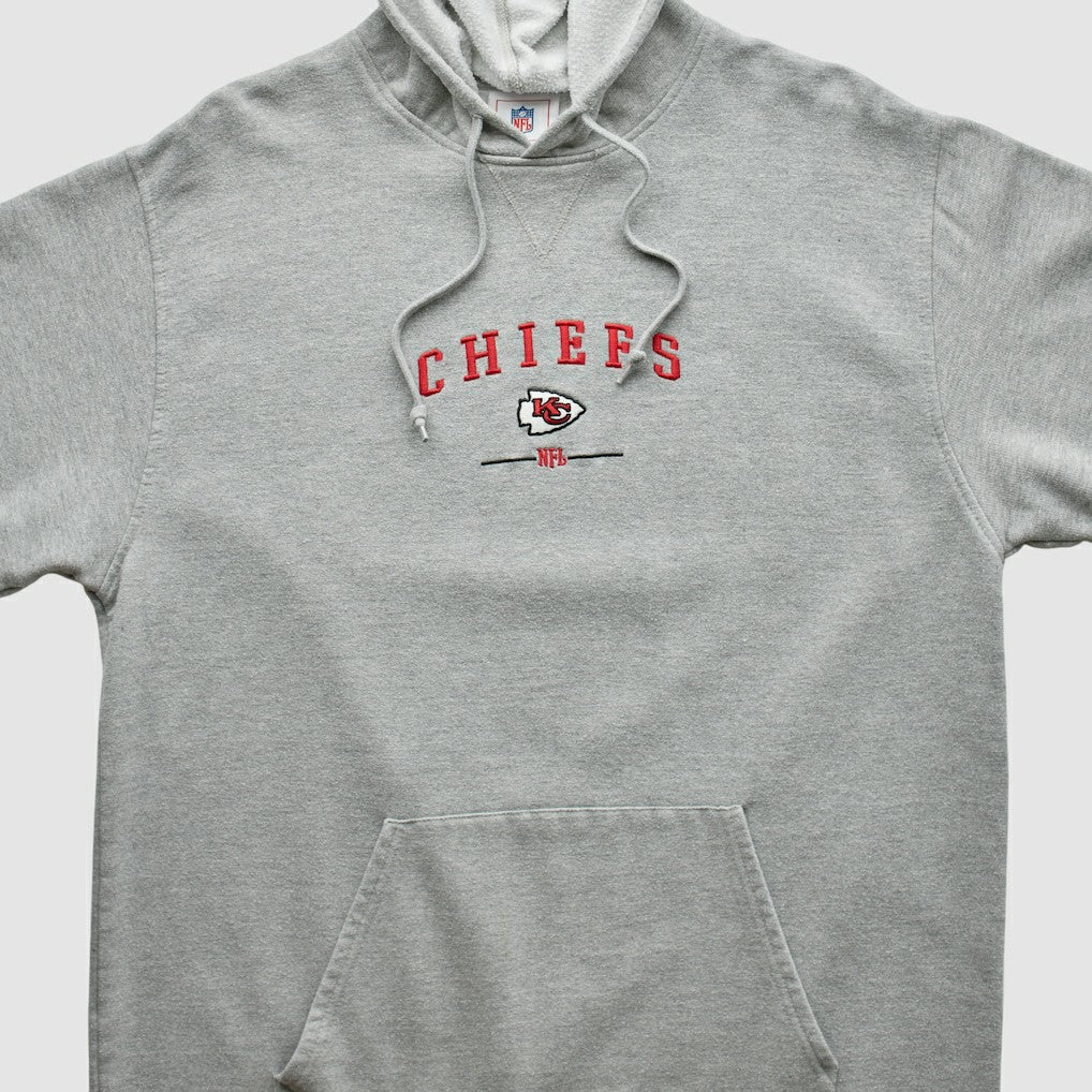 Kansas City Chiefs NFL 2000s Hooded Pullover Sweatshirt Heather Gray Vintage - Fanatics