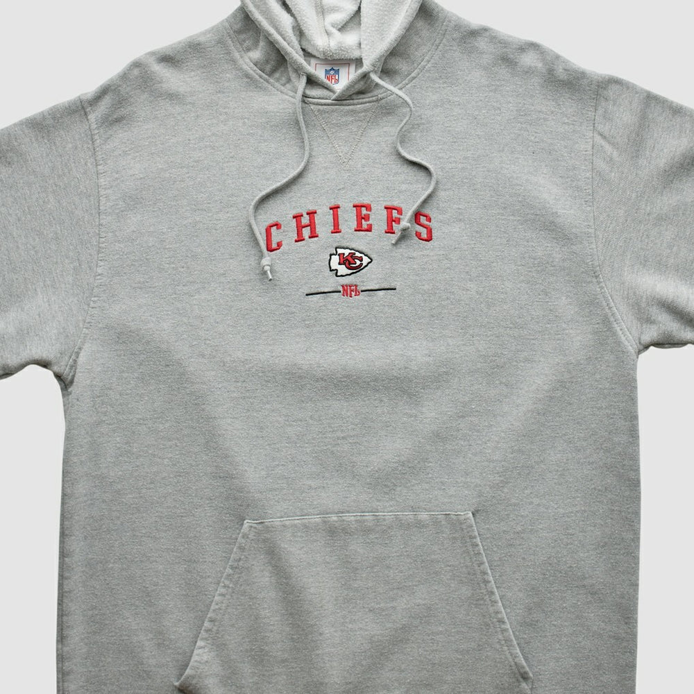 Kansas City Chiefs NFL 2000s Hooded Pullover Sweatshirt Heather Gray Vintage - Fanatics