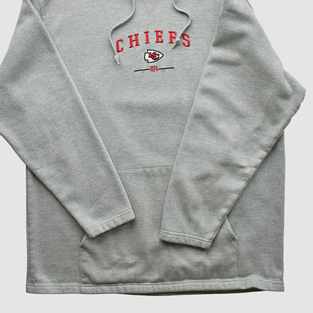 Kansas City Chiefs NFL 2000s Hooded Pullover Sweatshirt Heather Gray Vintage - Fanatics