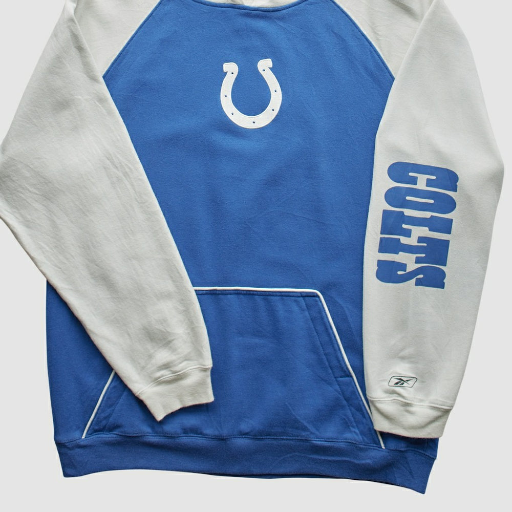 Indianapolis Colts Reebok 2000s Hooded Pullover Sweatshirt Blue Vintage - Fanatics