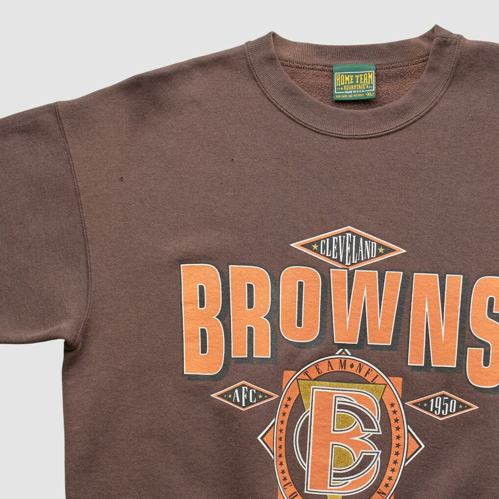 Cleveland Browns Home Team Advantage 90s Sweatshirt Brown Vintage - Fanatics
