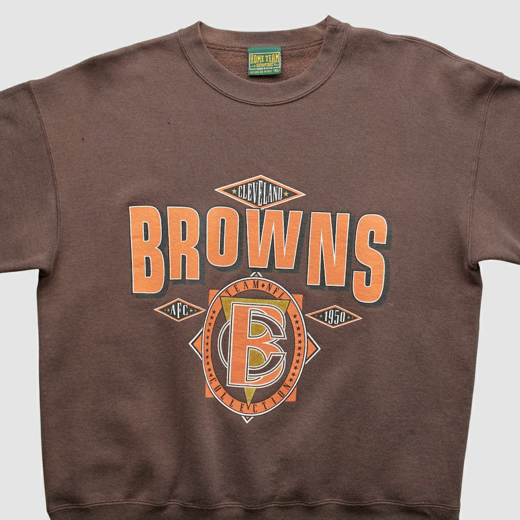 Cleveland Browns Home Team Advantage 90s Sweatshirt Brown Vintage - Fanatics