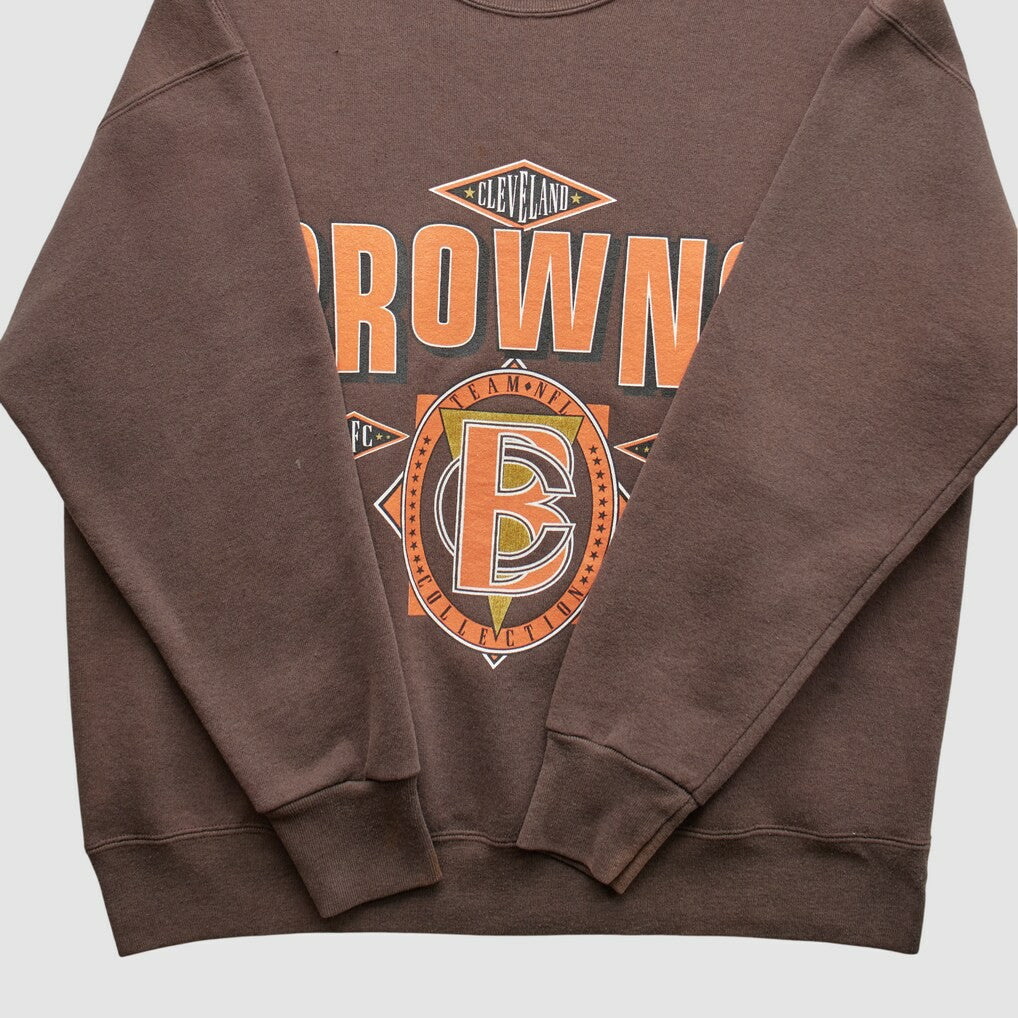 Cleveland Browns Home Team Advantage 90s Sweatshirt Brown Vintage - Fanatics