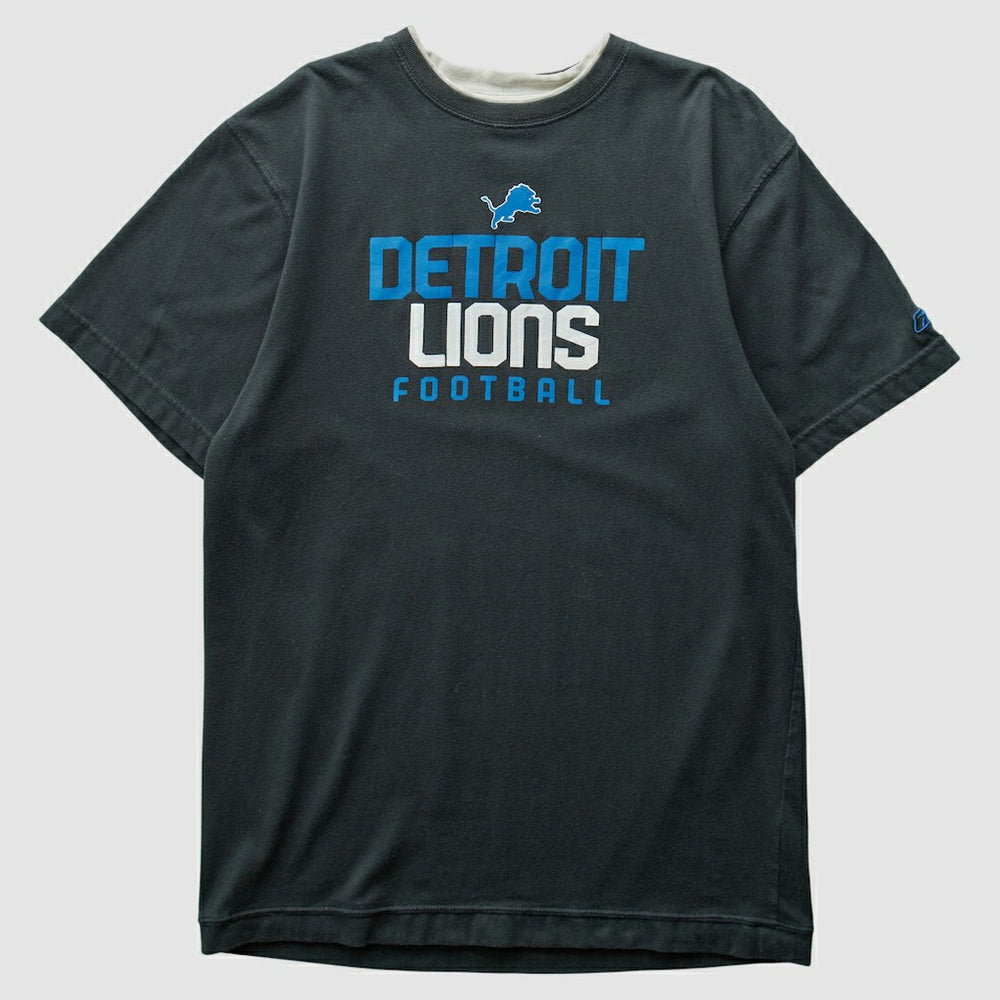 Detroit Lions Reebok 2000s T-shirt Black Vintage - Fanatics