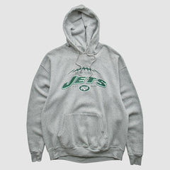 New York Jets NFL 2000s Hooded Pullover Sweatshirt Heather Gray Vintage - Fanatics
