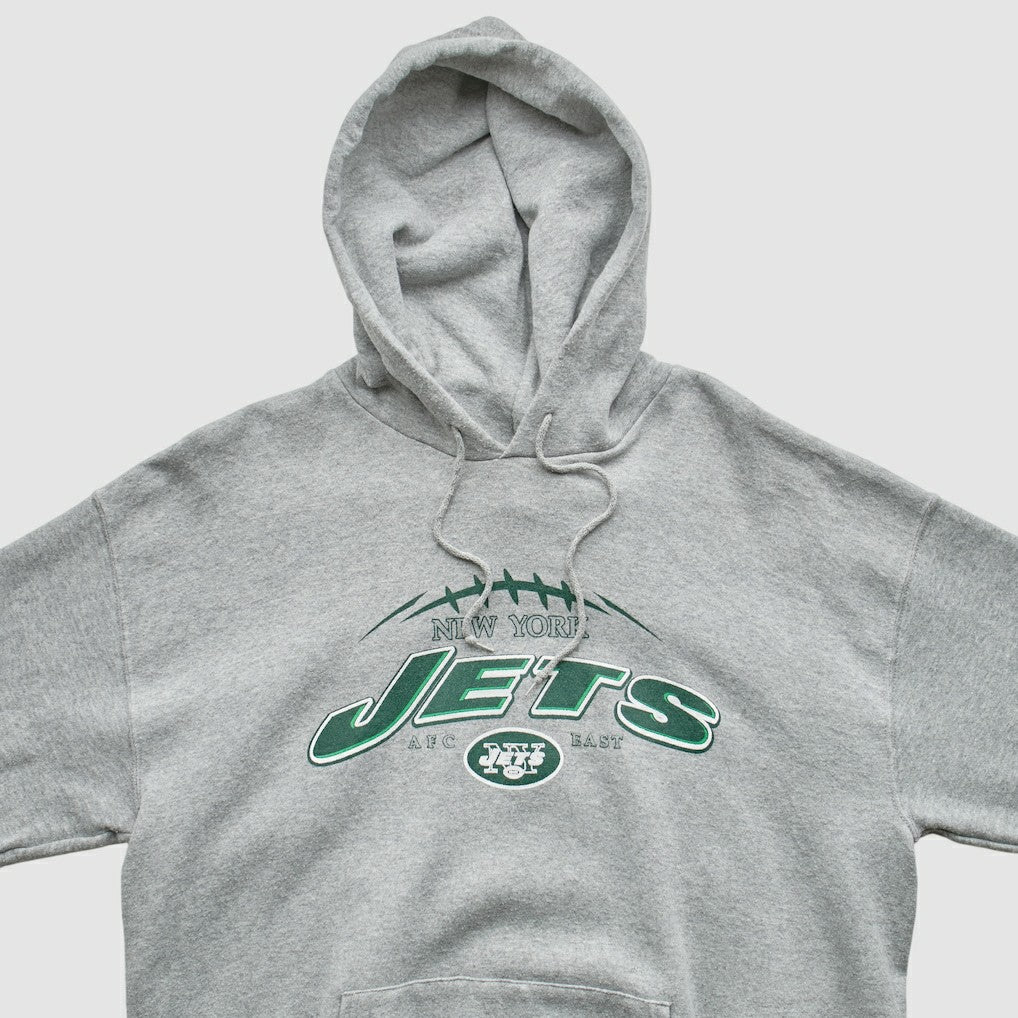 New York Jets NFL 2000s Hooded Pullover Sweatshirt Heather Gray Vintage - Fanatics