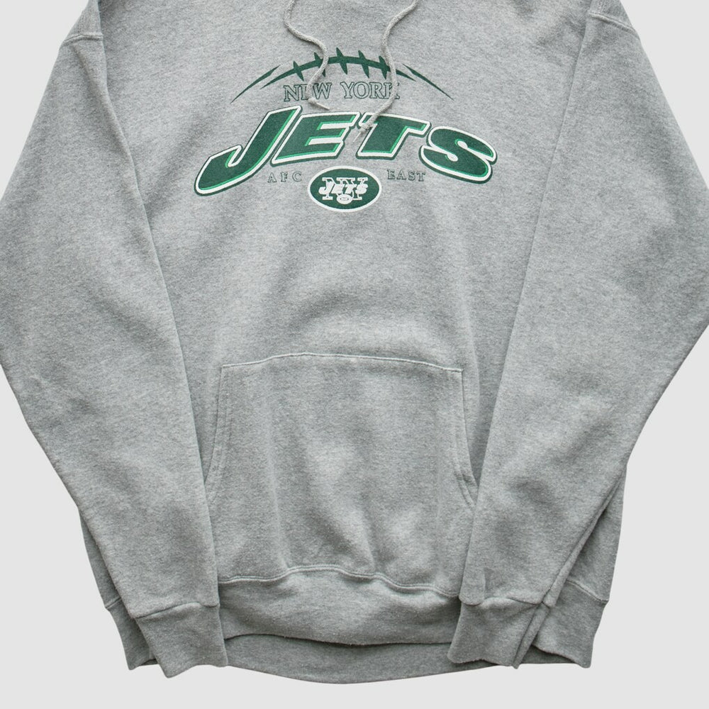 New York Jets NFL 2000s Hooded Pullover Sweatshirt Heather Gray Vintage - Fanatics