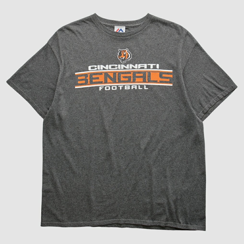 Cincinnati Bengals Majestic 2010s T-shirt Dark Heather Gray Vintage - Fanatics