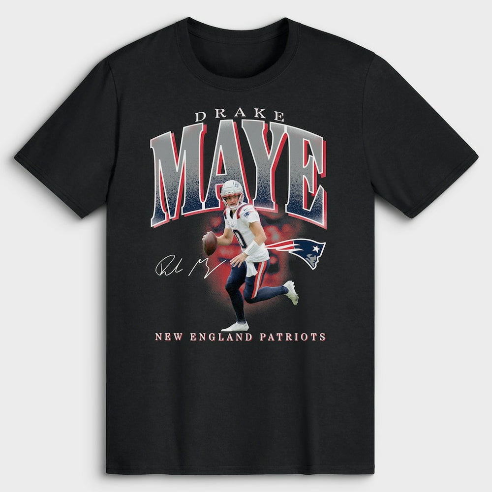Drake Maye New England Patriots Player Hype T-Shirt Black - NFL