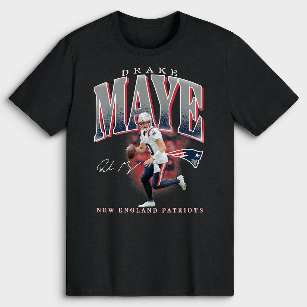 Drake Maye New England Patriots Player Hype T-Shirt Black - NFL