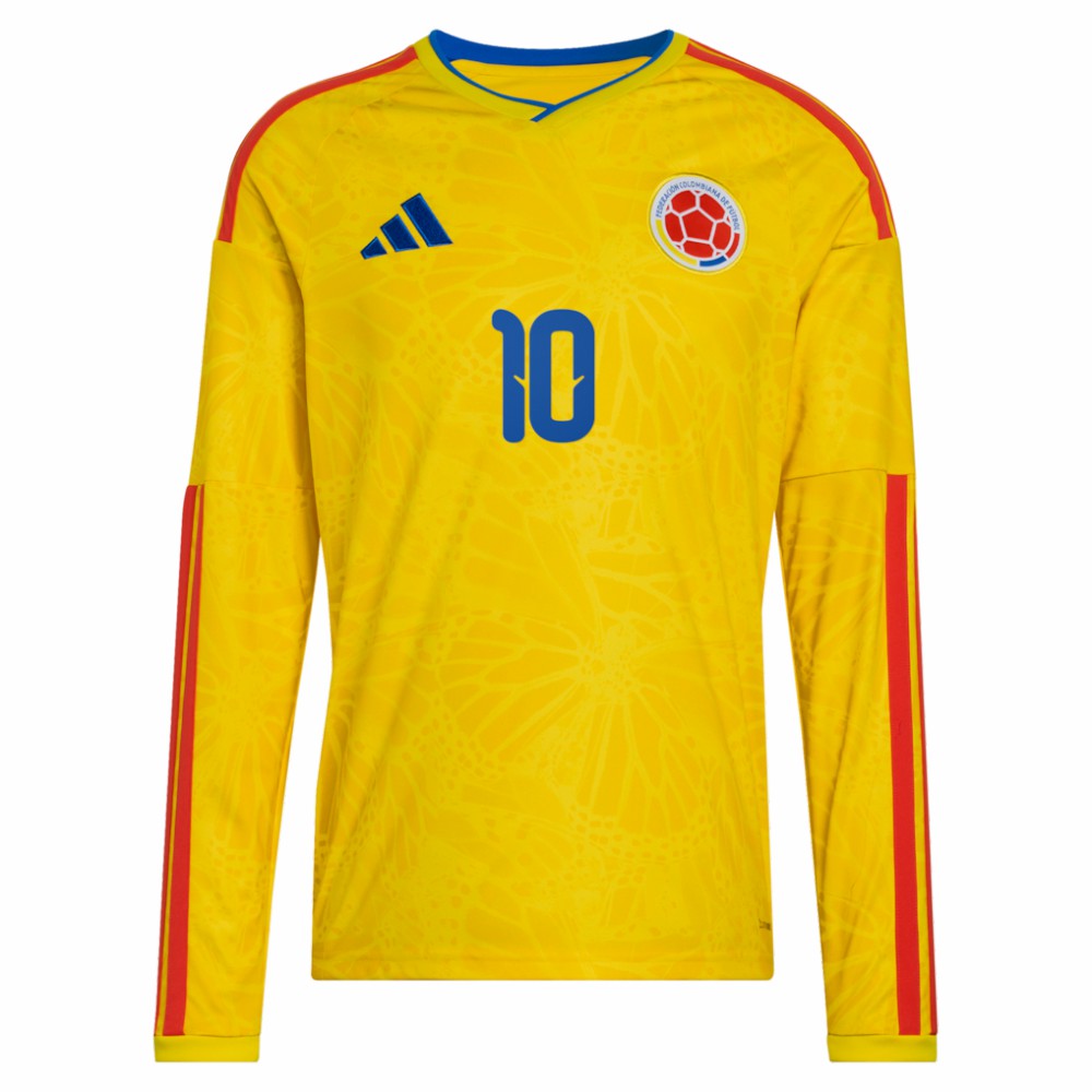 Adidas James Rodriguez Colombia National Team 2026 Home Replica Long Sleeve Jerseys - Yellow
