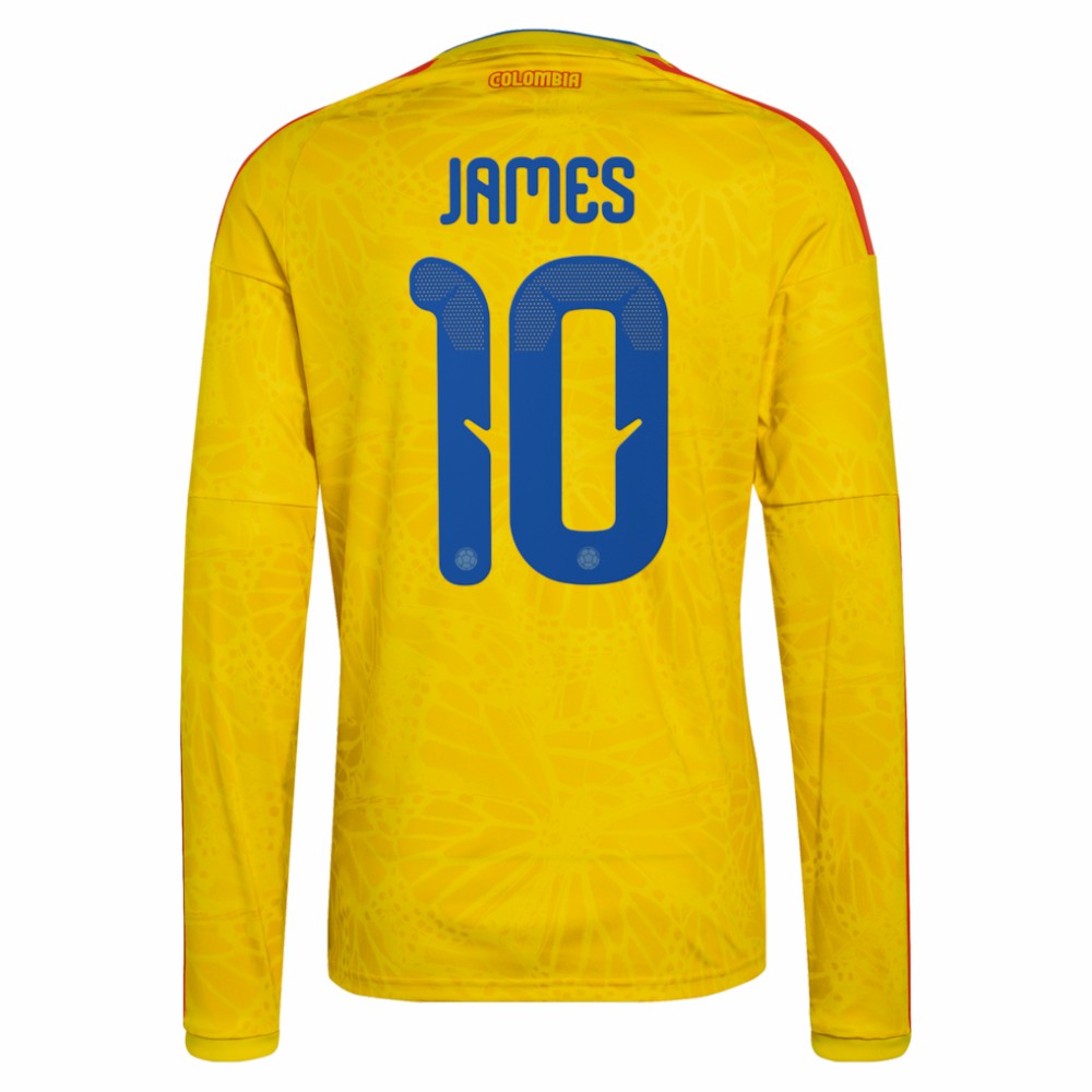 Adidas James Rodriguez Colombia National Team 2026 Home Replica Long Sleeve Jerseys - Yellow