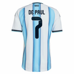 Adidas Rodrigo De Paul Argentina National Team 2026 Home Jerseys - White