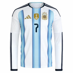 Adidas Rodrigo De Paul Argentina National Team 2026 Home Replica Long Sleeve Jerseys - White
