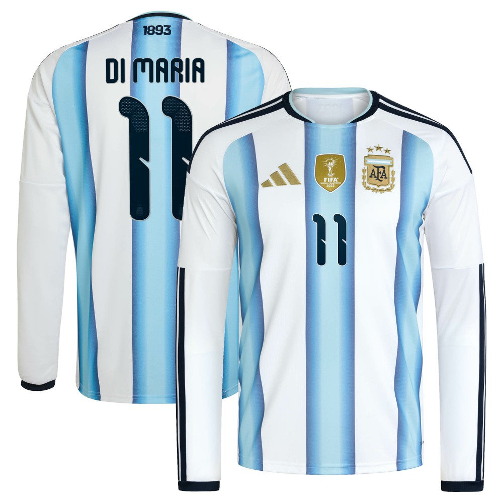Adidas Angel Di Maria Argentina National Team 2026 Home Replica Long Sleeve Jerseys - White
