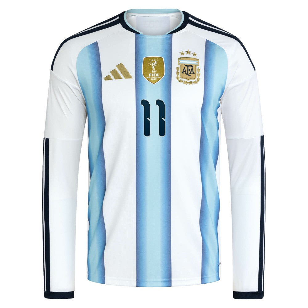 Adidas Angel Di Maria Argentina National Team 2026 Home Replica Long Sleeve Jerseys - White