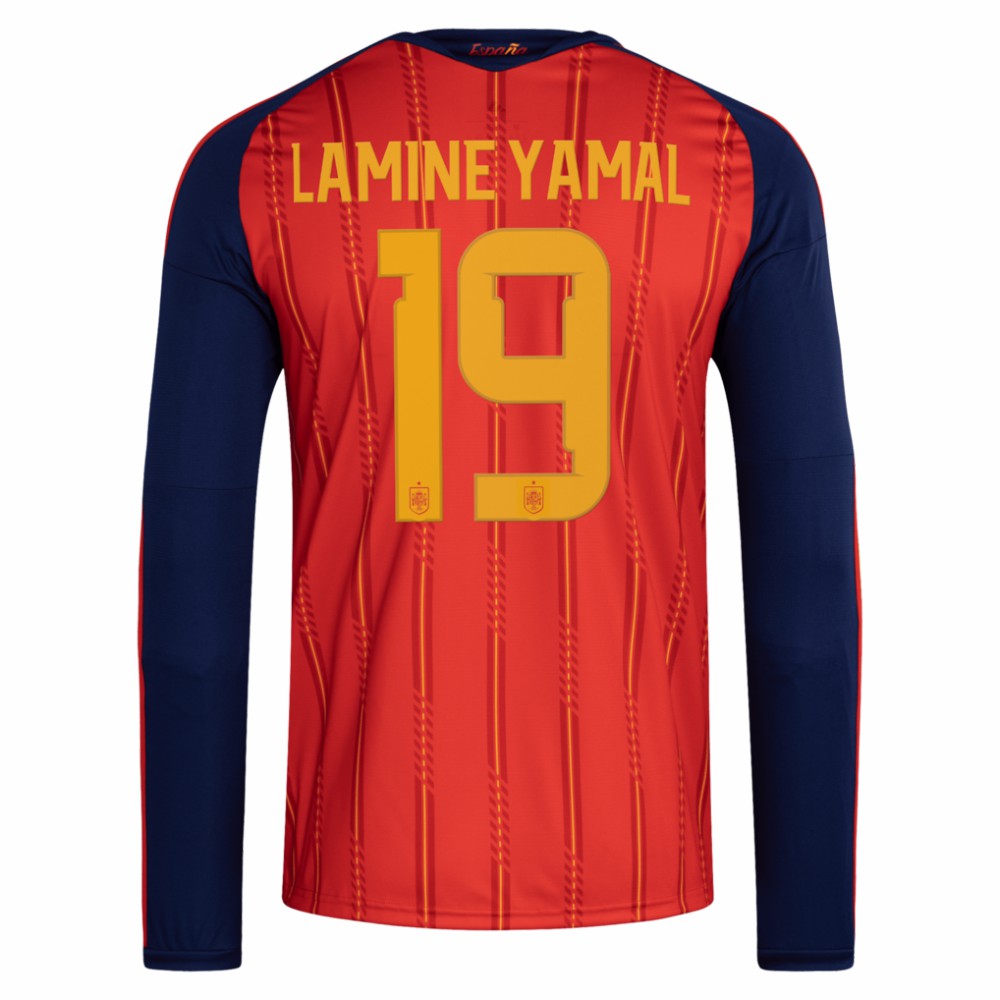Adidas Lamine Yamal Spain National Team 2026 Home Replica Long Sleeve Jerseys - Red