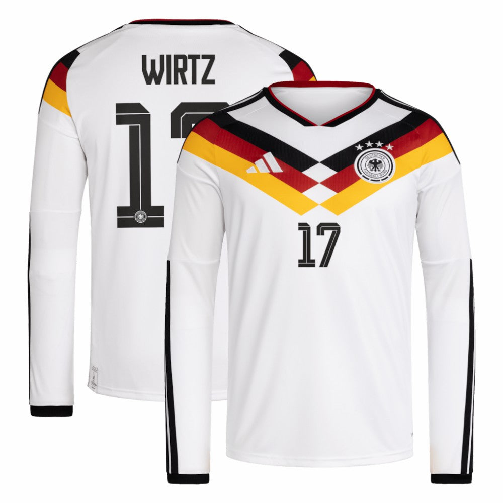 Adidas Florian Wirtz Germany National Team 2026 Home Replica Long Sleeve Jerseys - White