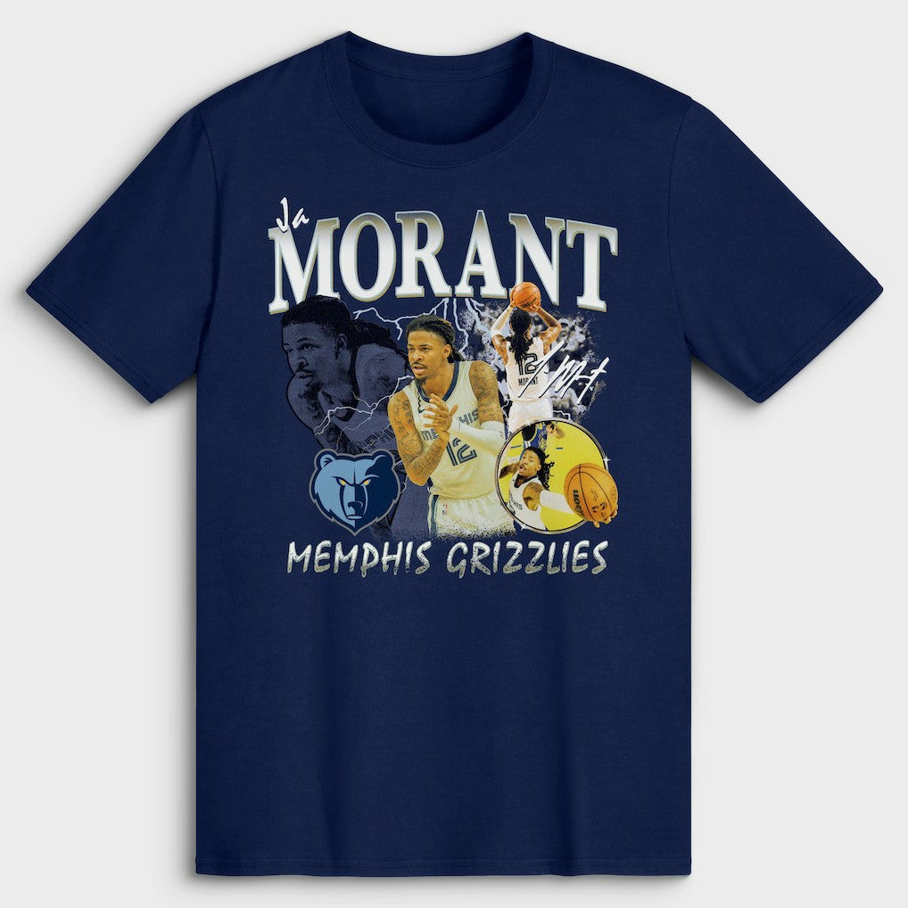NBA - Ja Morant Memphis Grizzlies Player Collage T-Shirt - Navy