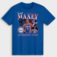 NBA - Tyrese Maxey Philadelphia 76ers Player Collage T-Shirt - Royal