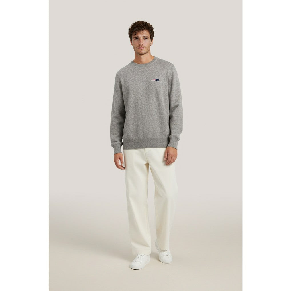 New England Patriots NAADAM Cashmere Sweater Gray - NFL